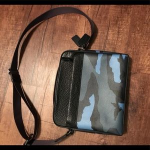 Blue Camo Coach Unisex Messenger Crossbody